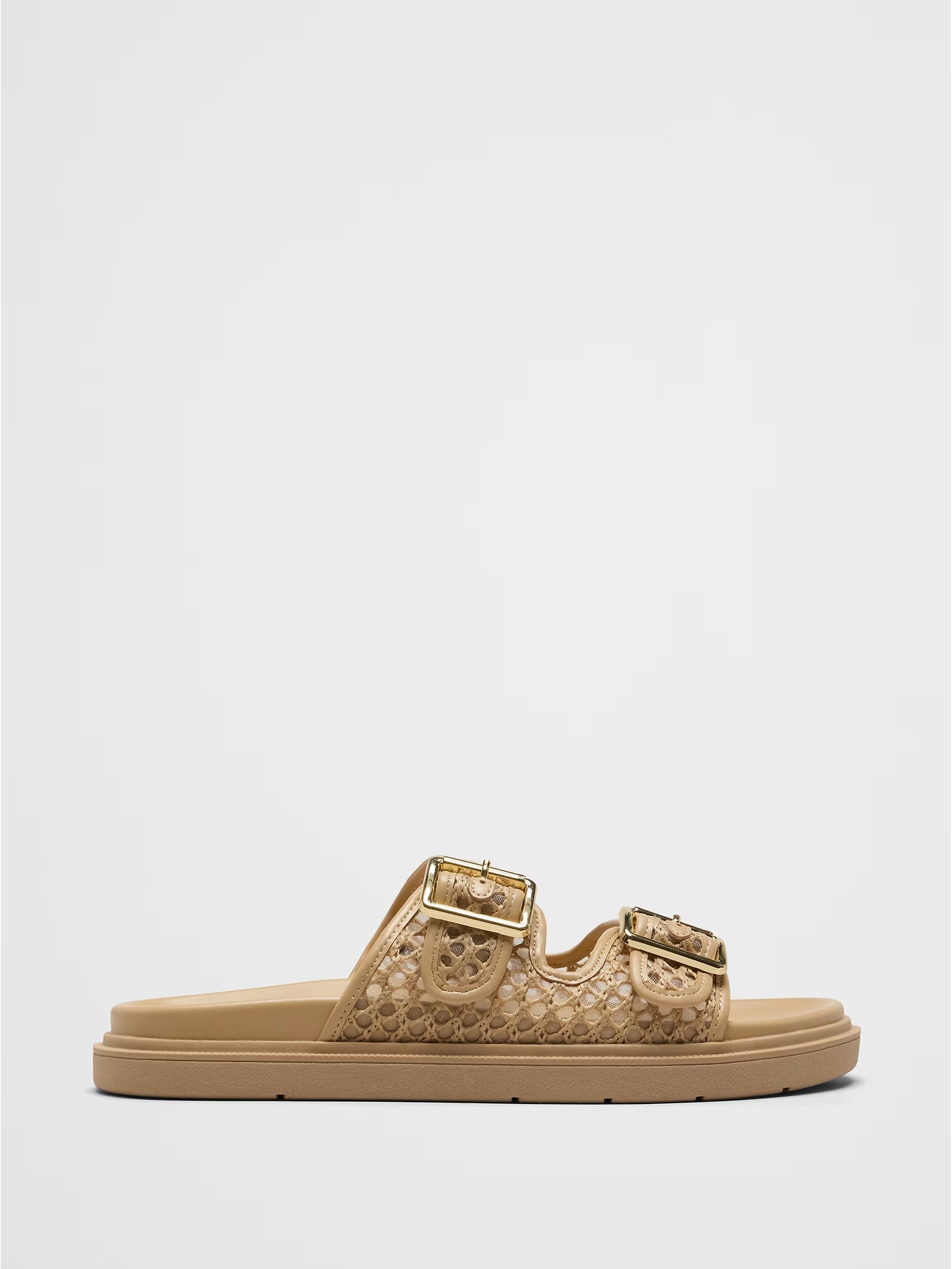 Double Strap Buckle Sandal - Blonde