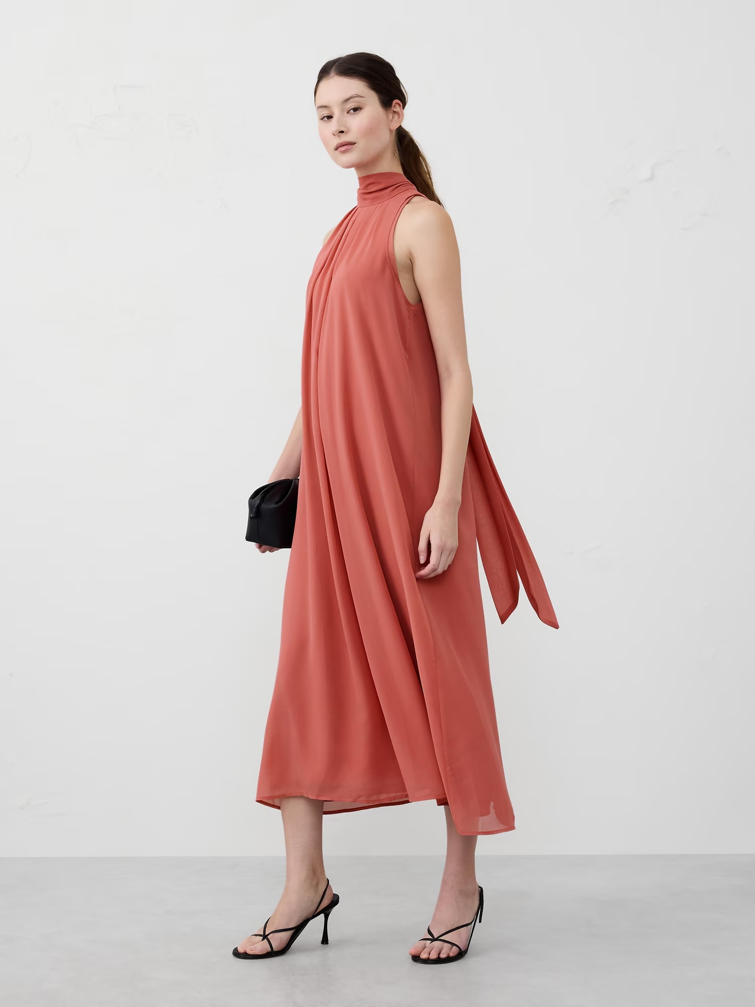 Chiffon Midi Dress - Dusty Cedar