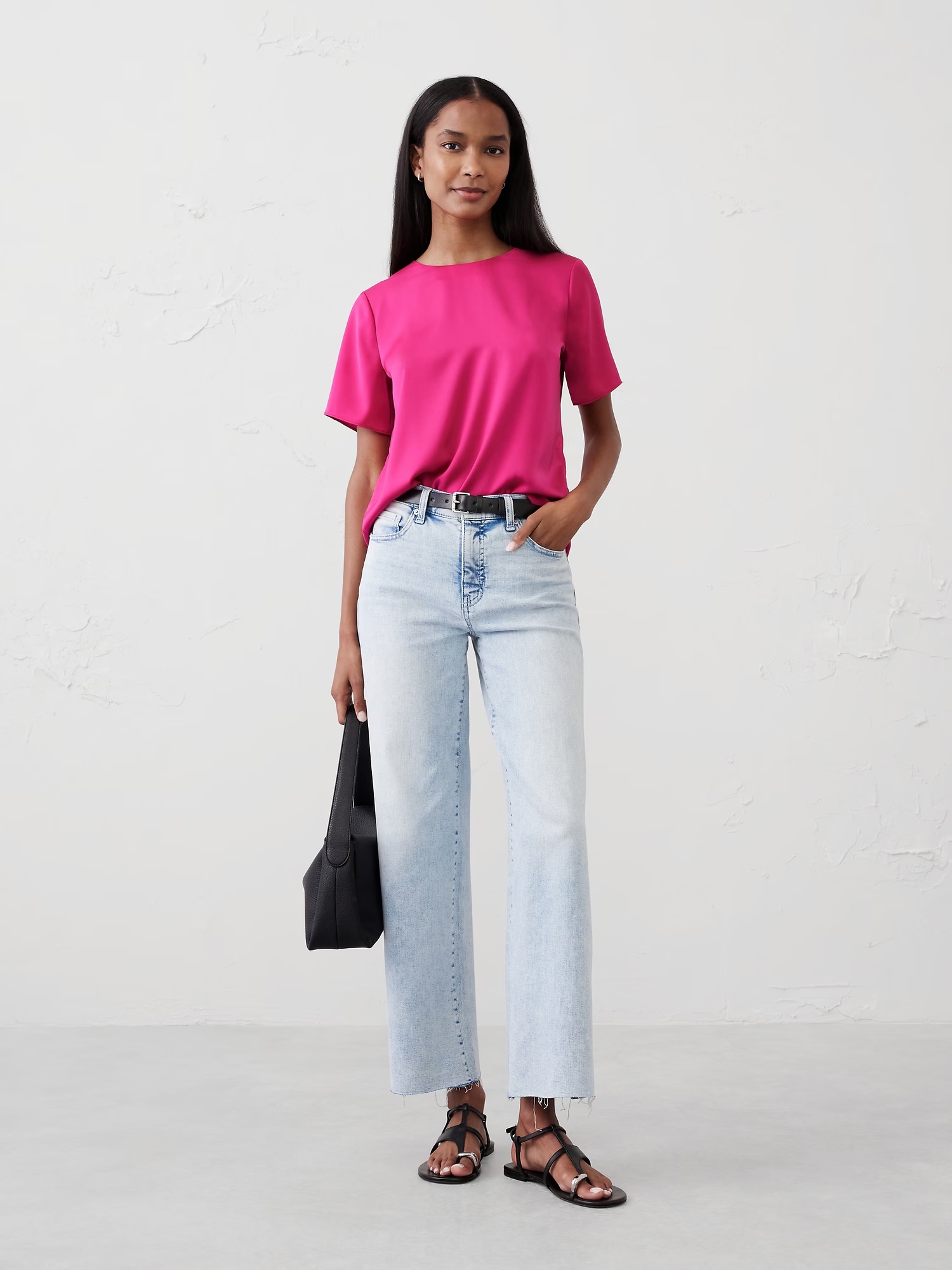 Classic Crew-Neck T-Shirt - Ultra Deep Pink 1 Classic Crew-Neck T-Shirt - Ultra Deep Pink