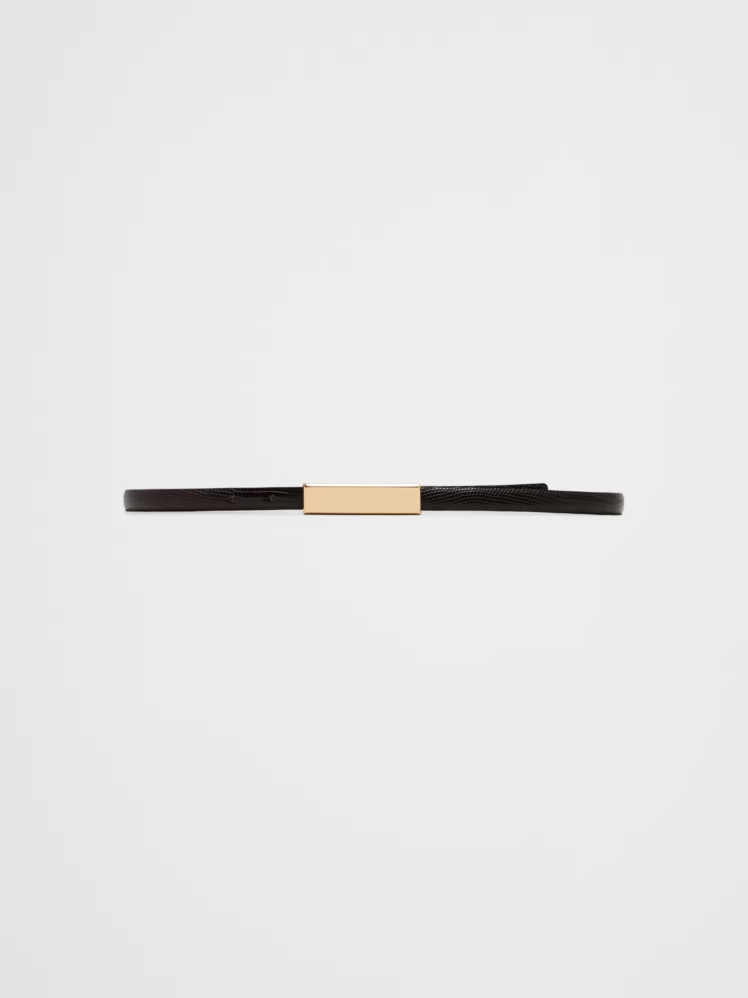 Leather Ultra Skinny Dress Belt - Chocolate Brown