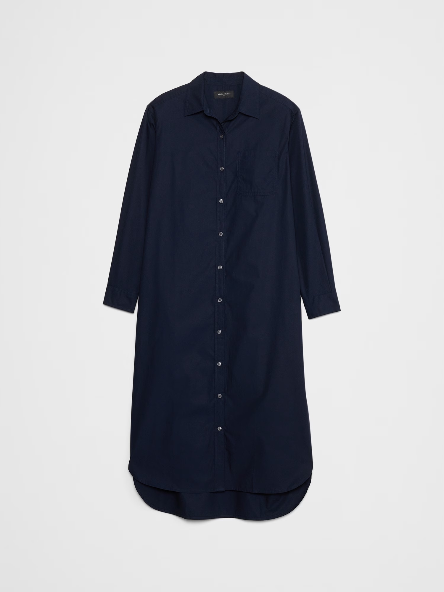 Midi Poplin Shirtdress - Bold Blue Stripe 7 Midi Poplin Shirtdress - Preppy Navy