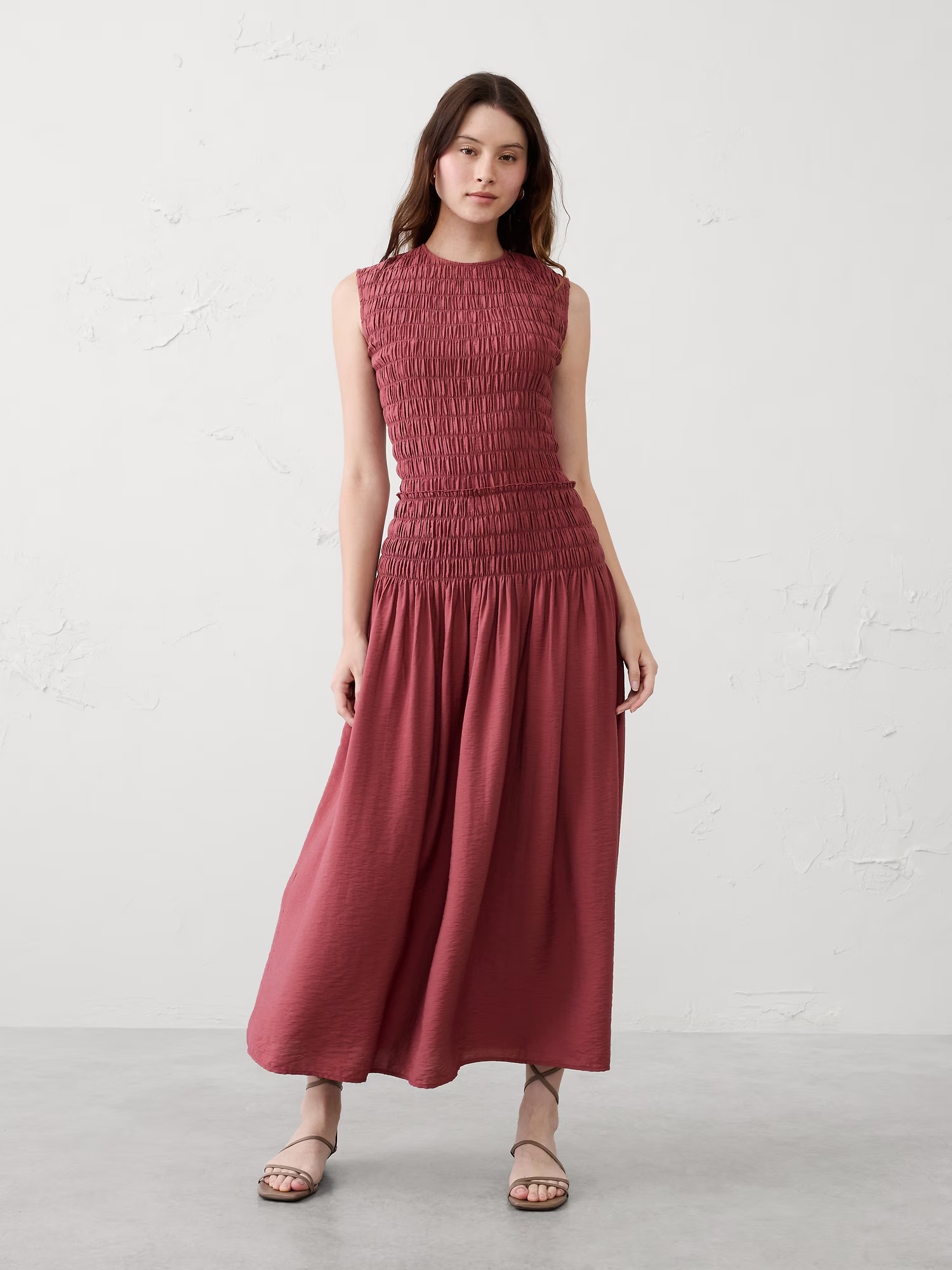 Smocked Bodice Maxi Dress - Berry Parfait 1 Smocked Bodice Maxi Dress - Berry Parfait