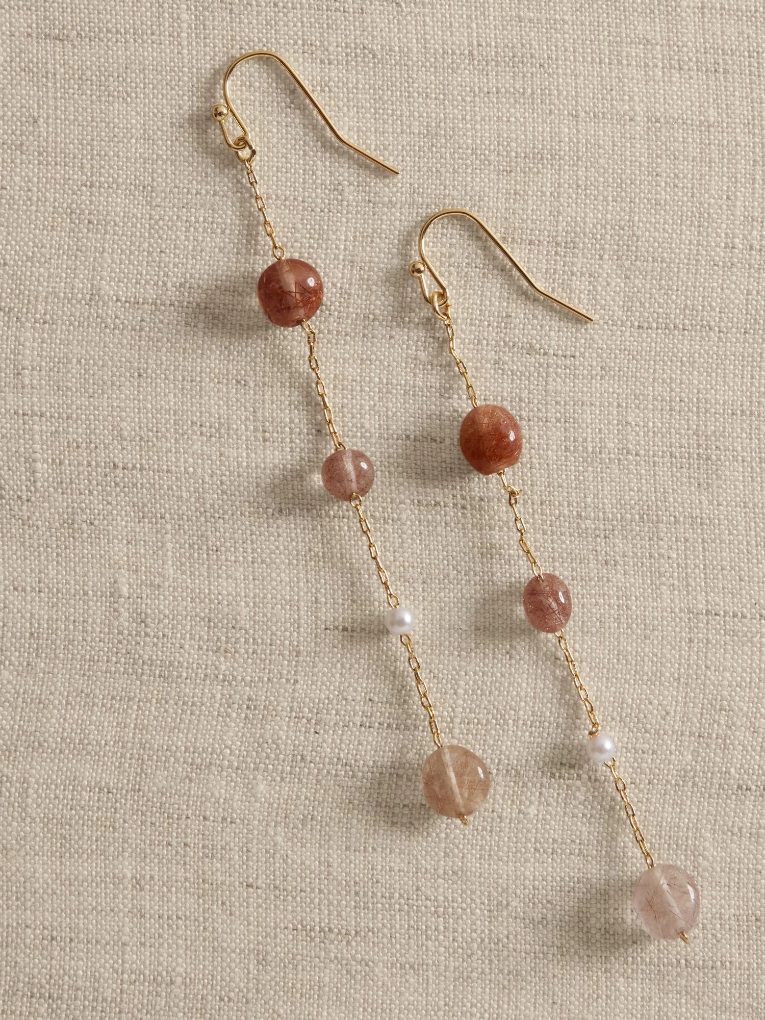 Delicate Stone Threader Earrings - Natural Multi 3 Delicate Stone Threader Earrings - Natural Multi