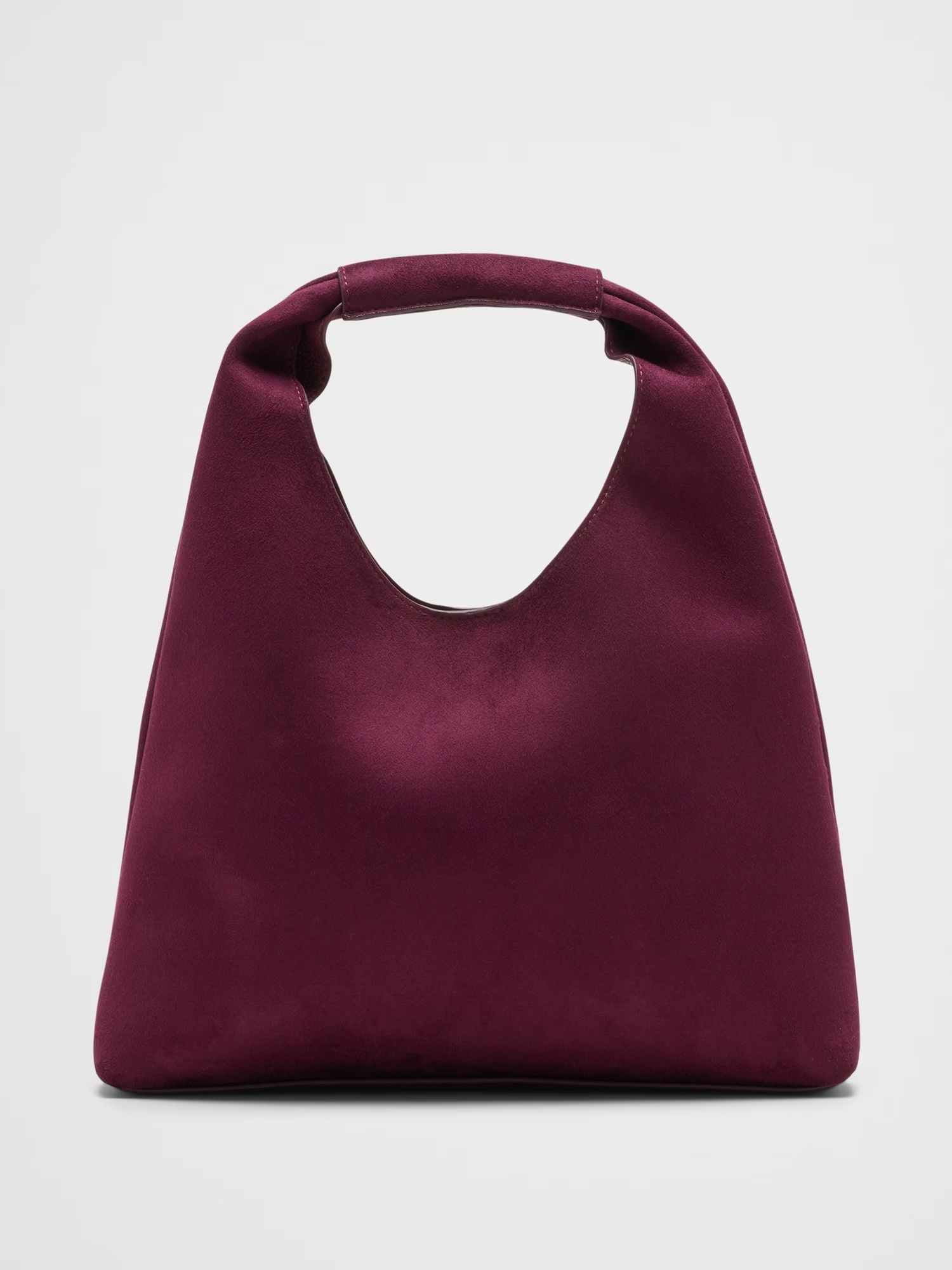 Vegan Leather Mini Slouchy Tote - Bright Wine