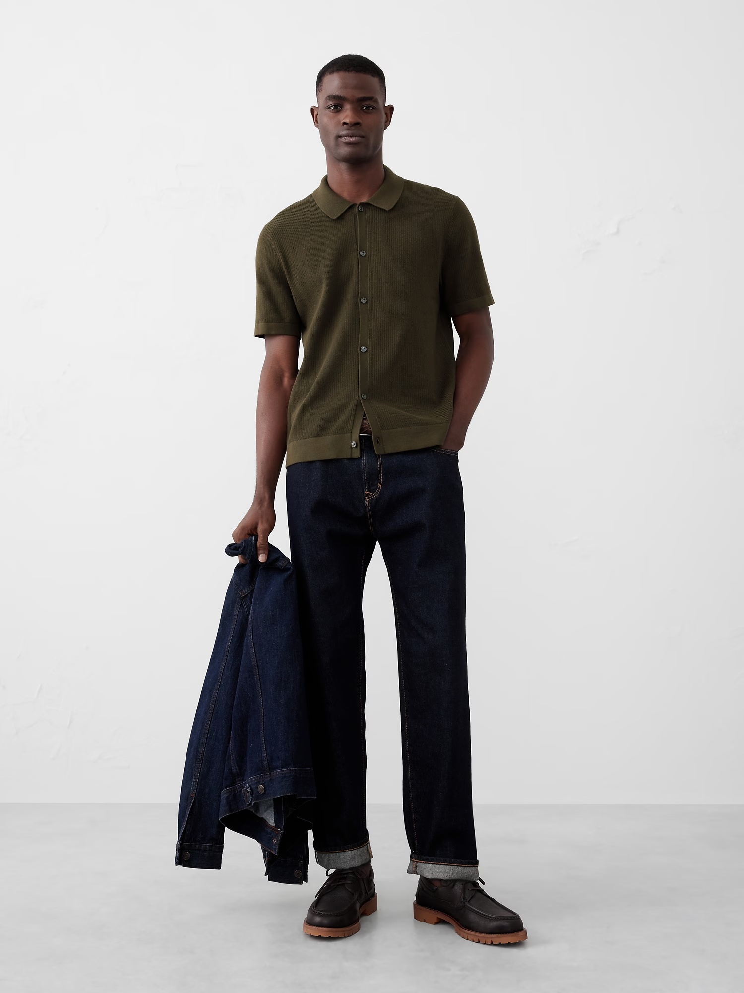 Button-Down Polo - Camo Green