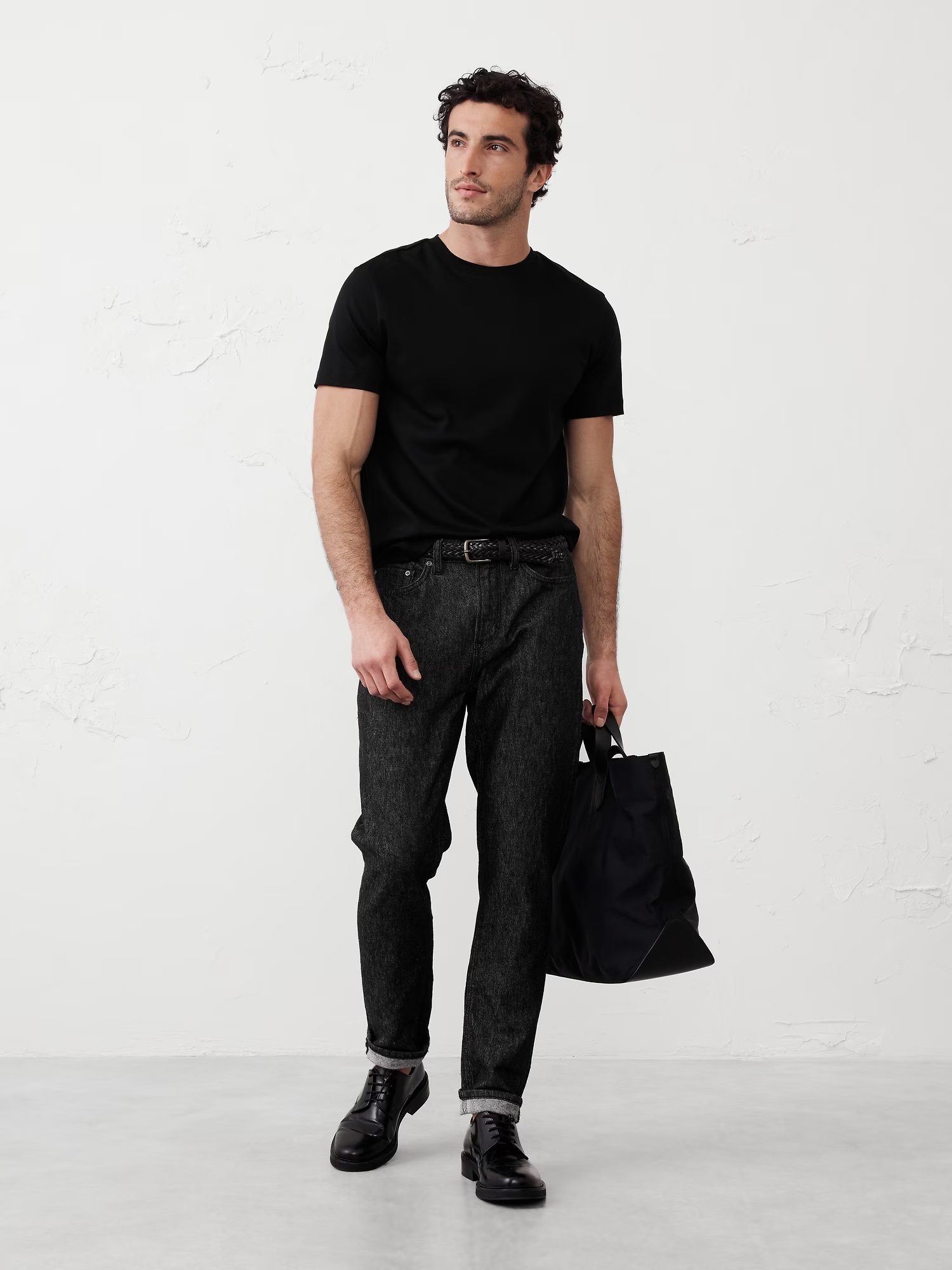 Luxe Touch Crew-Neck T-Shirt - Black 1 Luxe Touch Crew-Neck T-Shirt - Black