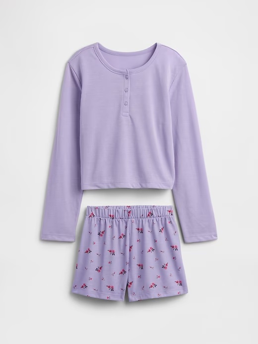 Kids 100% Recycled Henley PJ Set