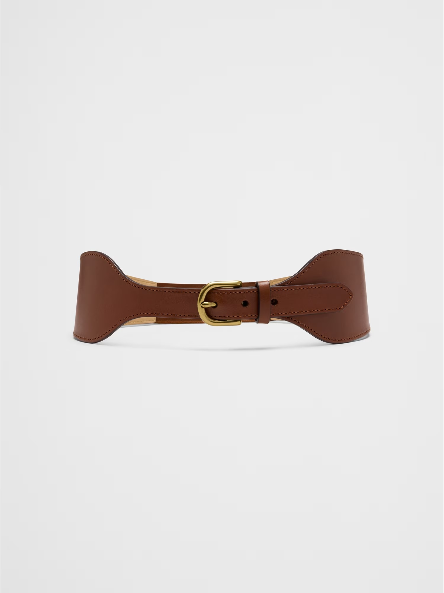 Leather Corset Belt - Medium Brown