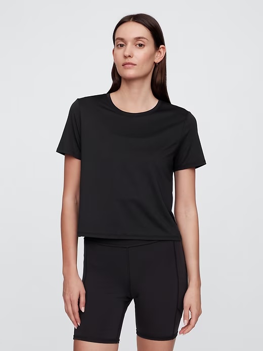 GapFit Brushed Jersey Cropped T-Shirt