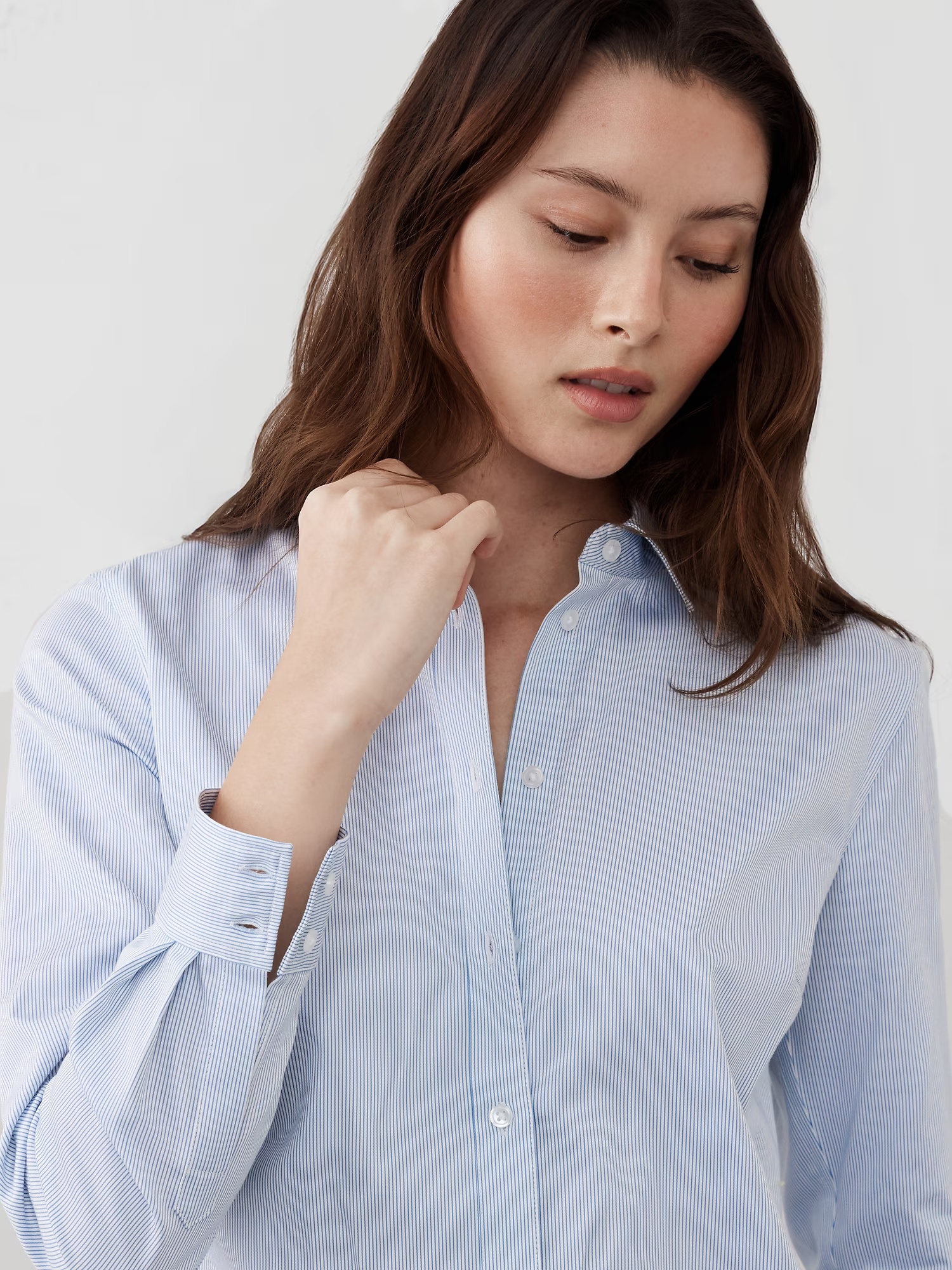Tailored Easy-Care Shirt - Blue Stripe 3 Tailored Easy-Care Shirt - Blue Stripe