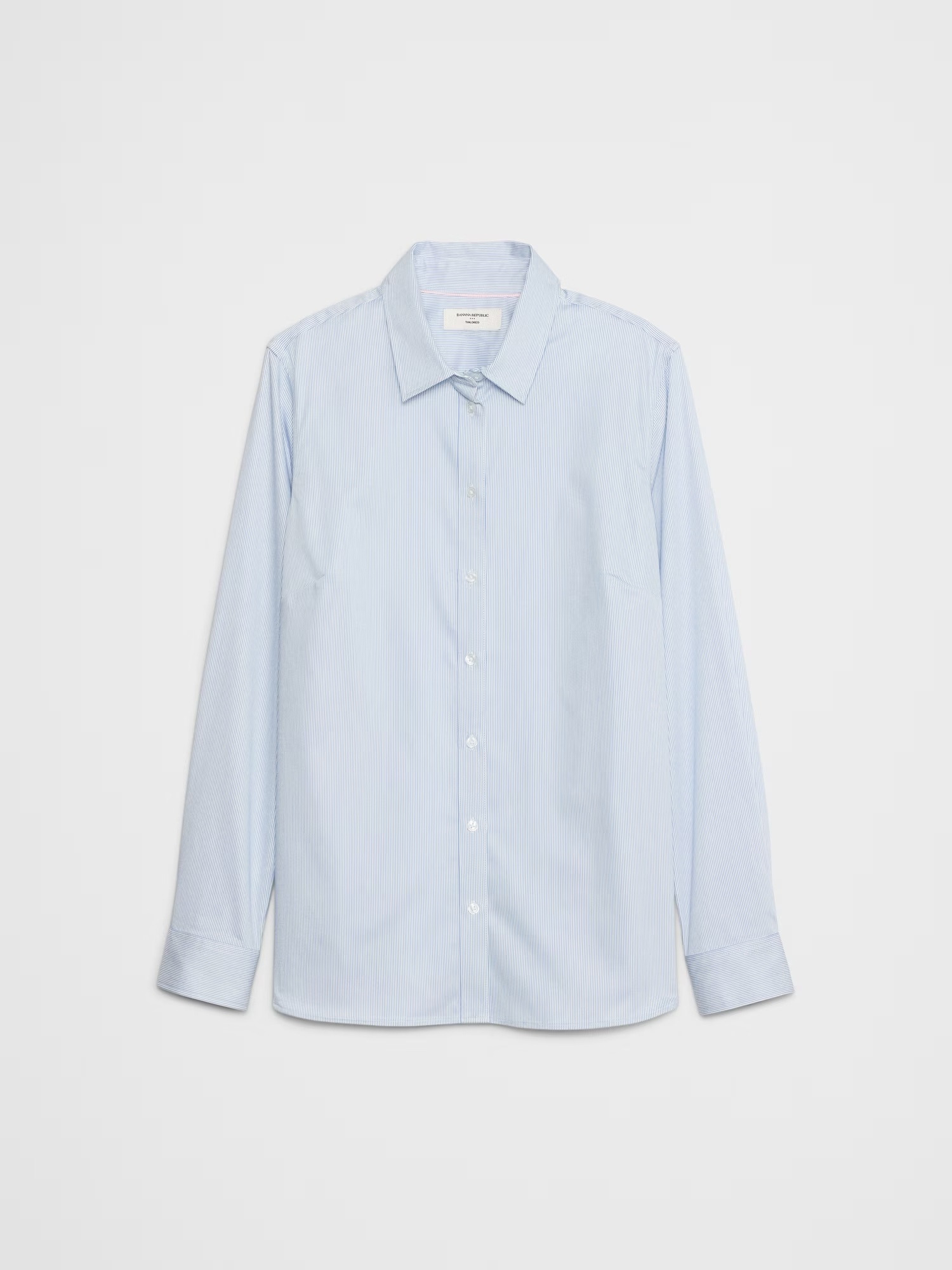 Tailored Easy-Care Shirt - Blue Stripe 4 Tailored Easy-Care Shirt - Blue Stripe