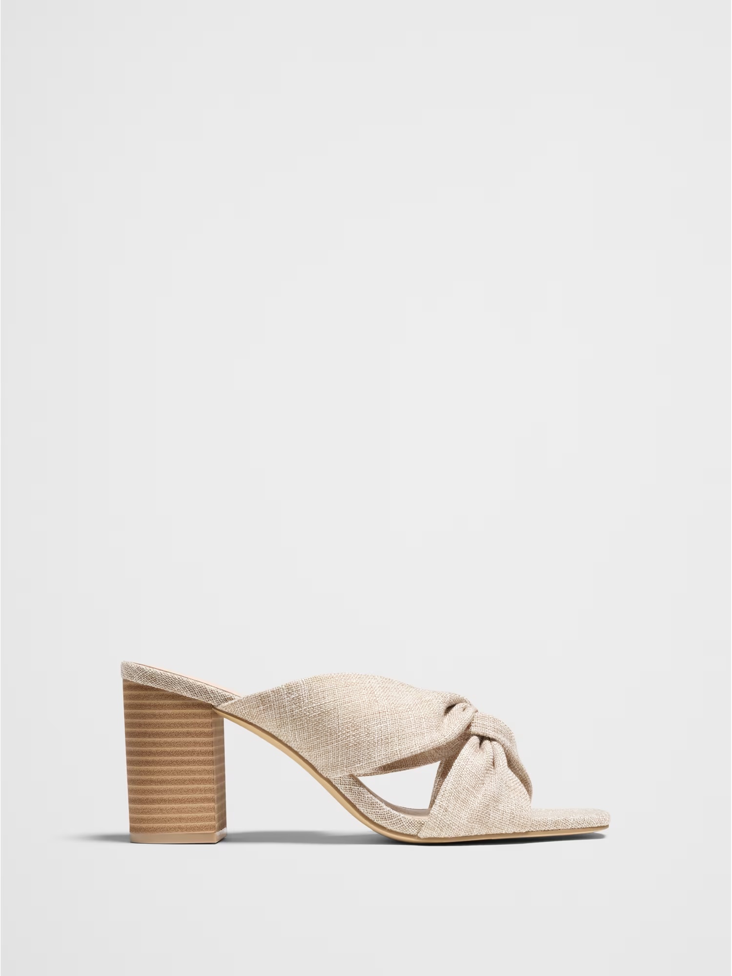 Crossover Heeled Sandal - Flax