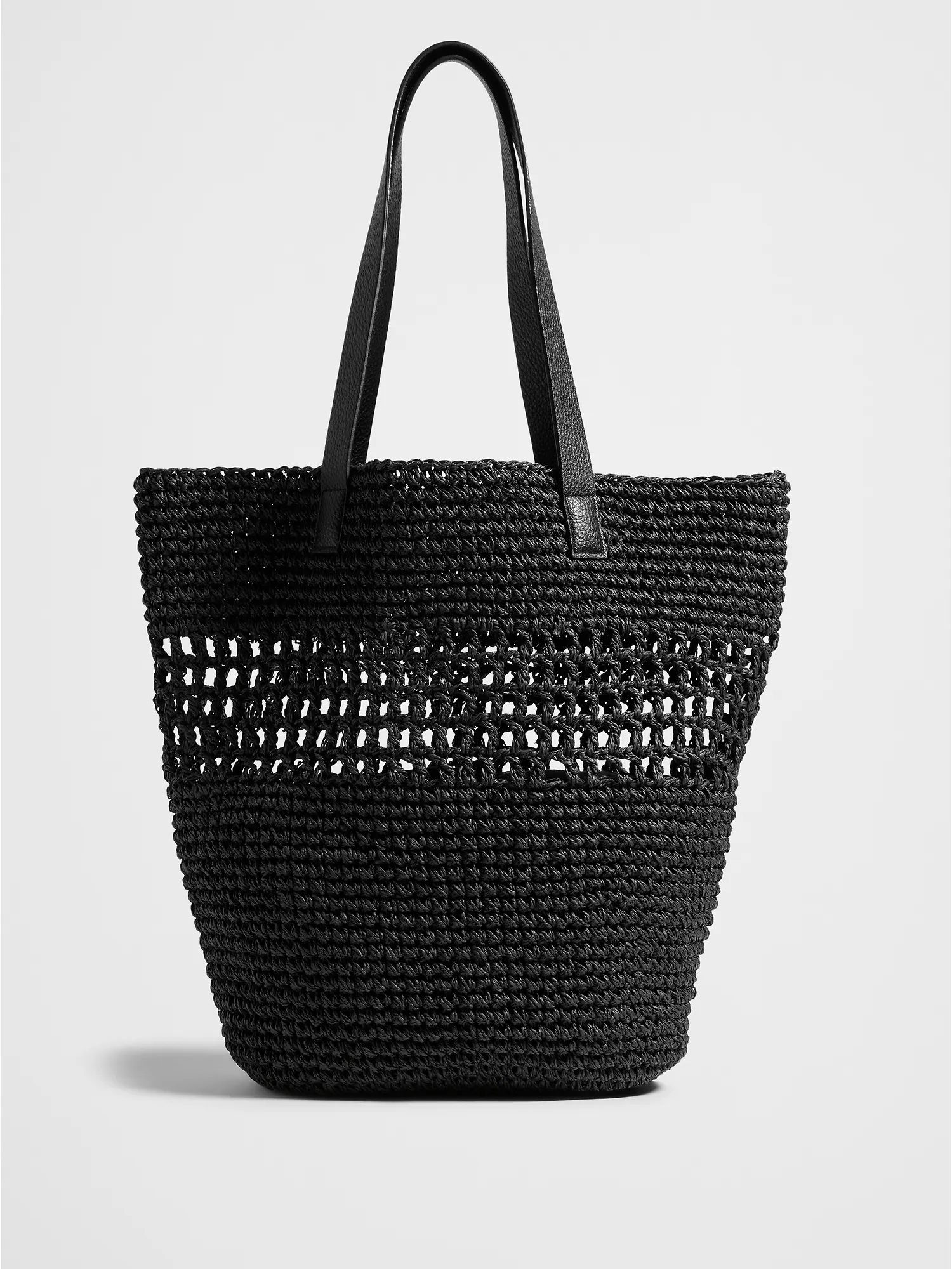 Straw Market Tote - Black