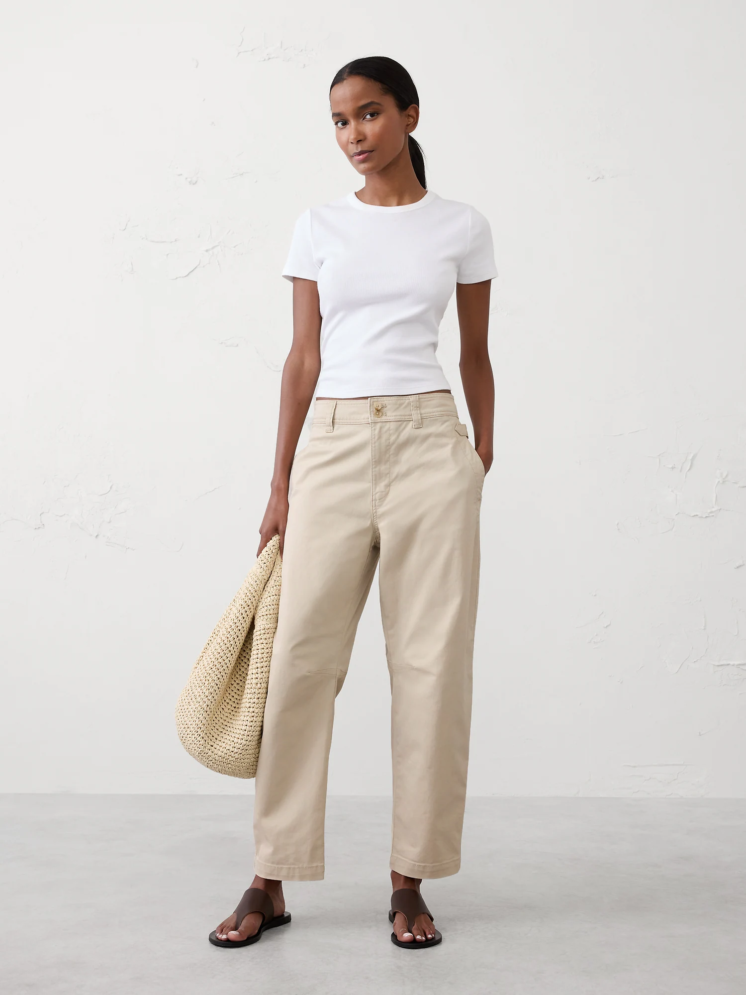 Barrel High-Rise Chino - Twine