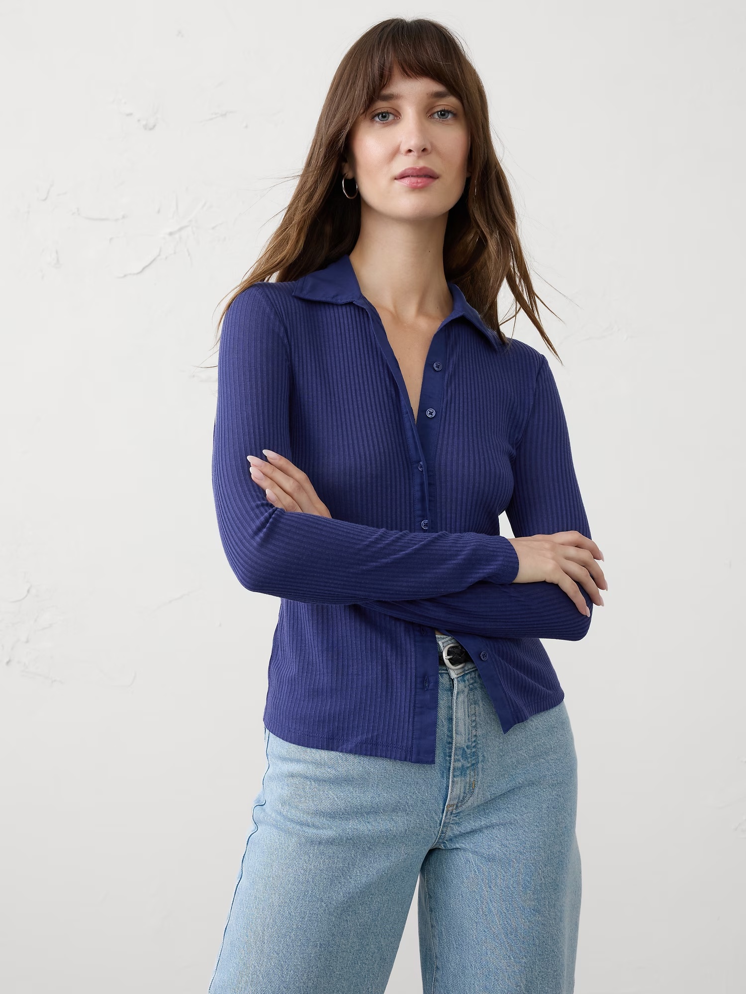 Button-Down Top - Drizzle Blue