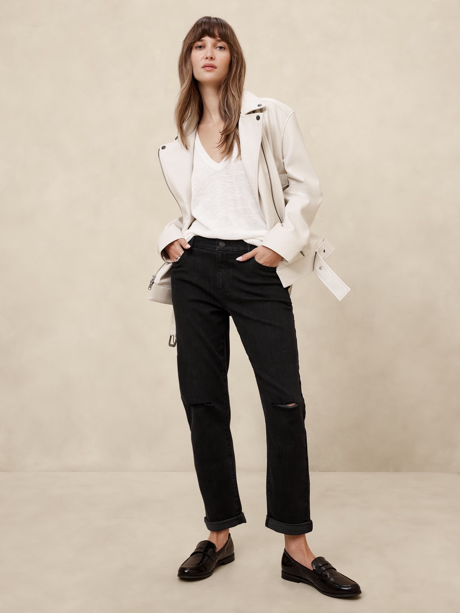Girlfriend Jean - Black Wash