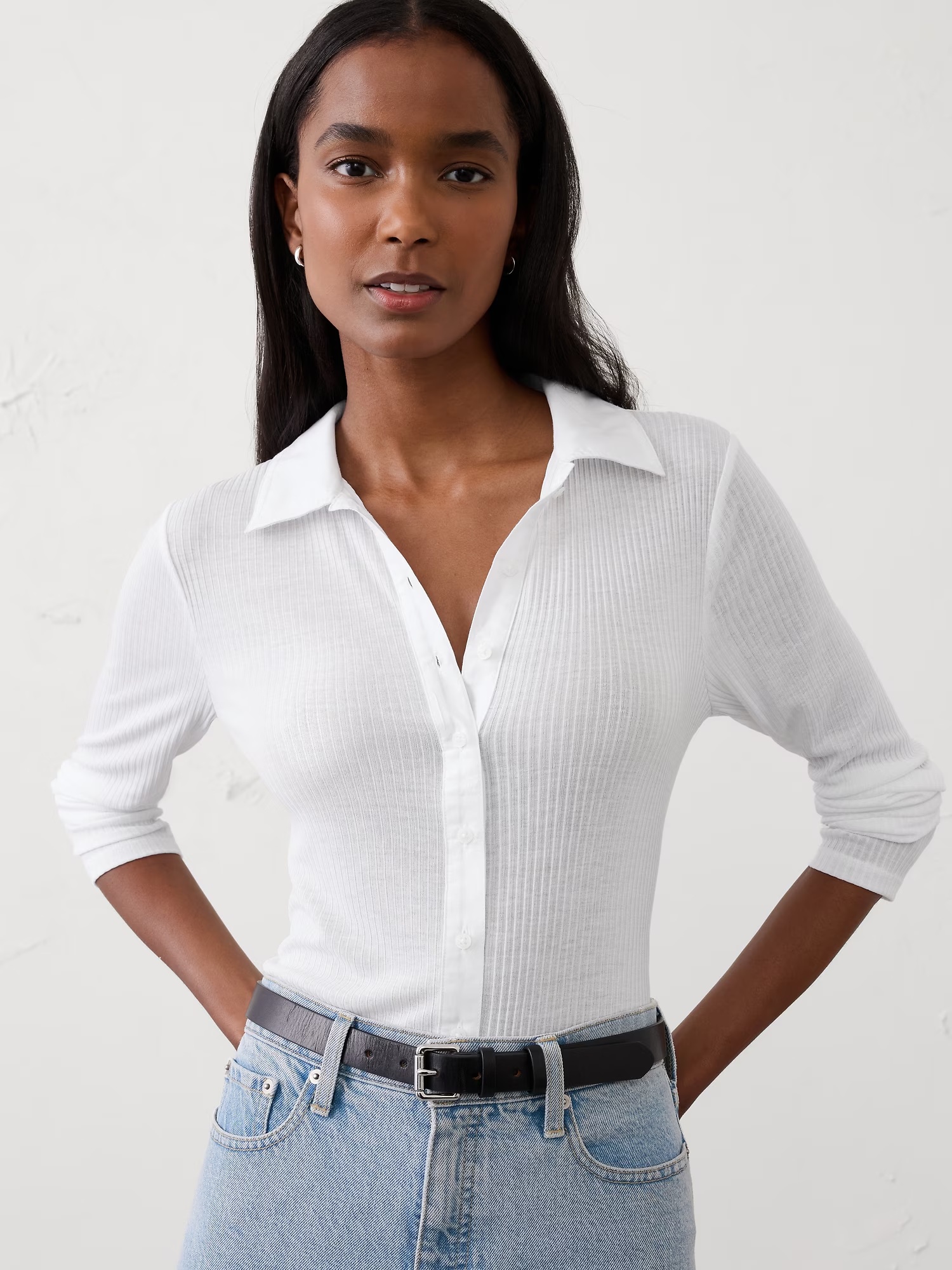 Button-Down Top - White