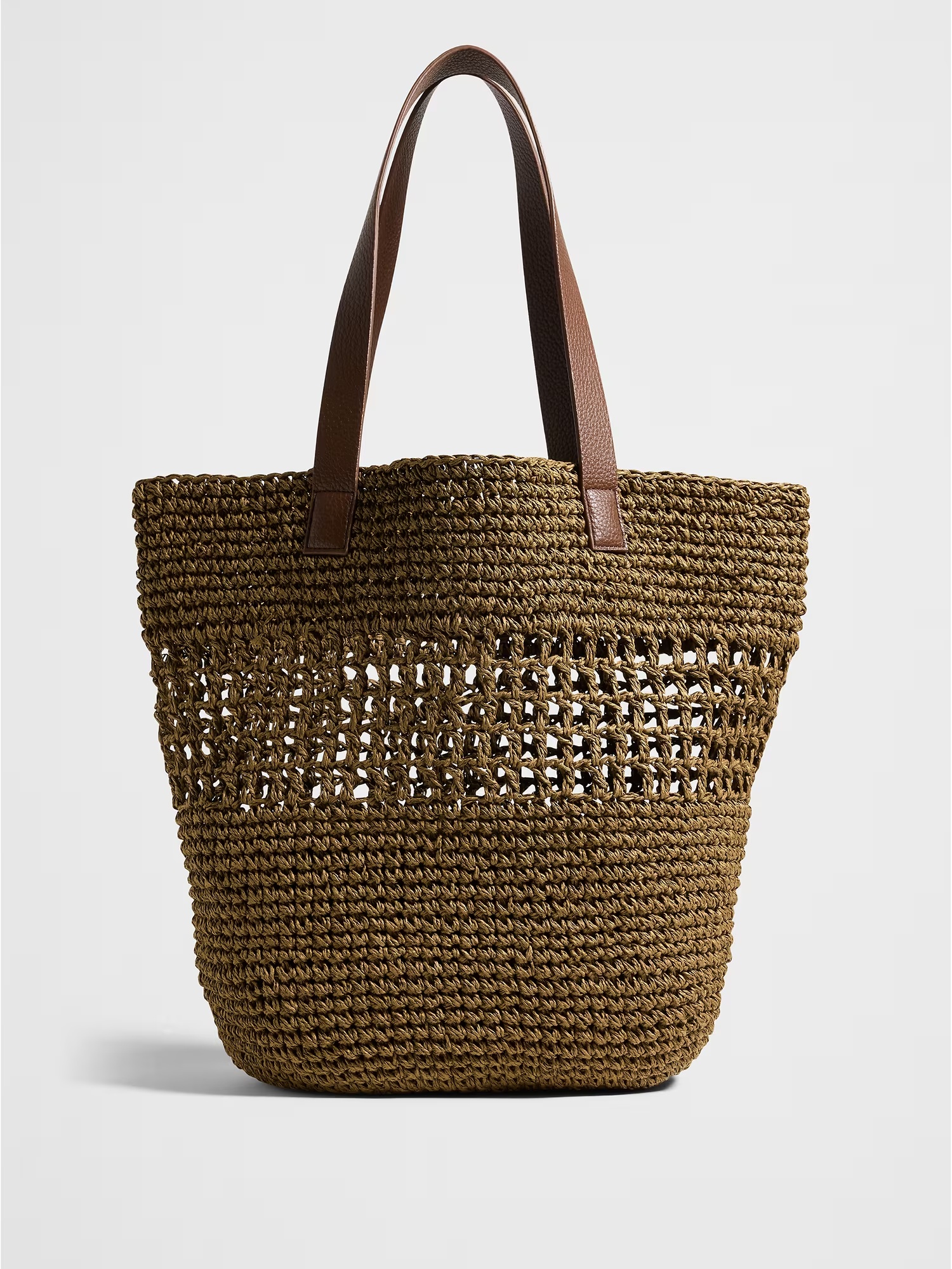 Straw Market Tote - Olive