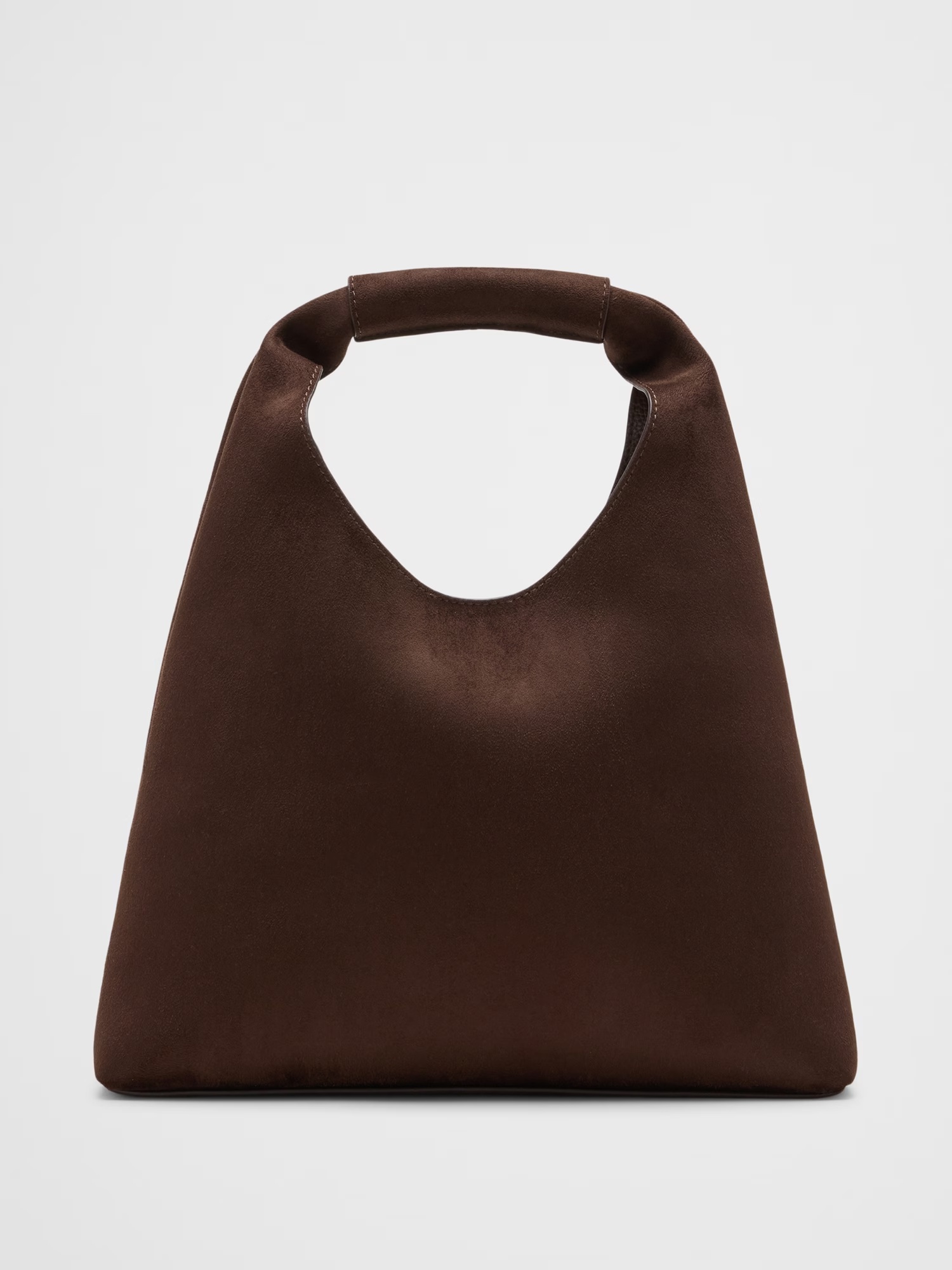 Vegan Leather Mini Slouchy Tote - Chocolate Brown