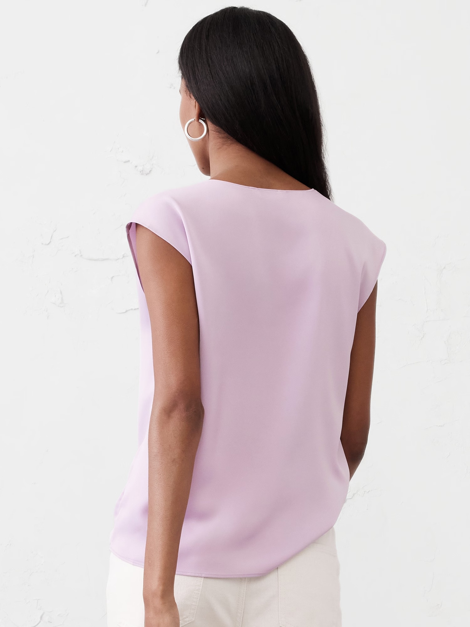 Cap-Sleeve Blouse - Black 8 Cap-Sleeve Blouse - Black