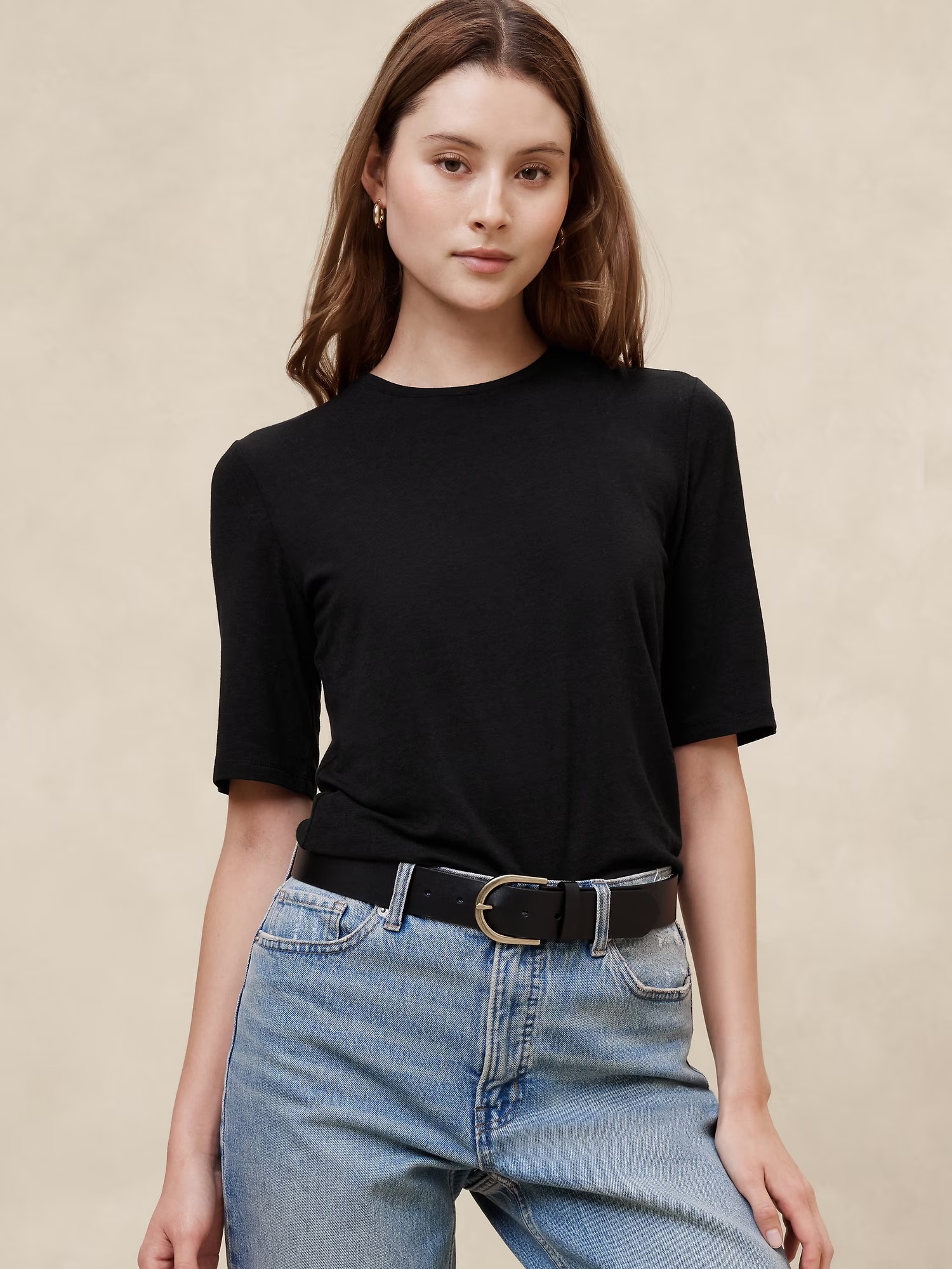 Lightweight Knit Top - Black 1 Lightweight Knit Top - Black