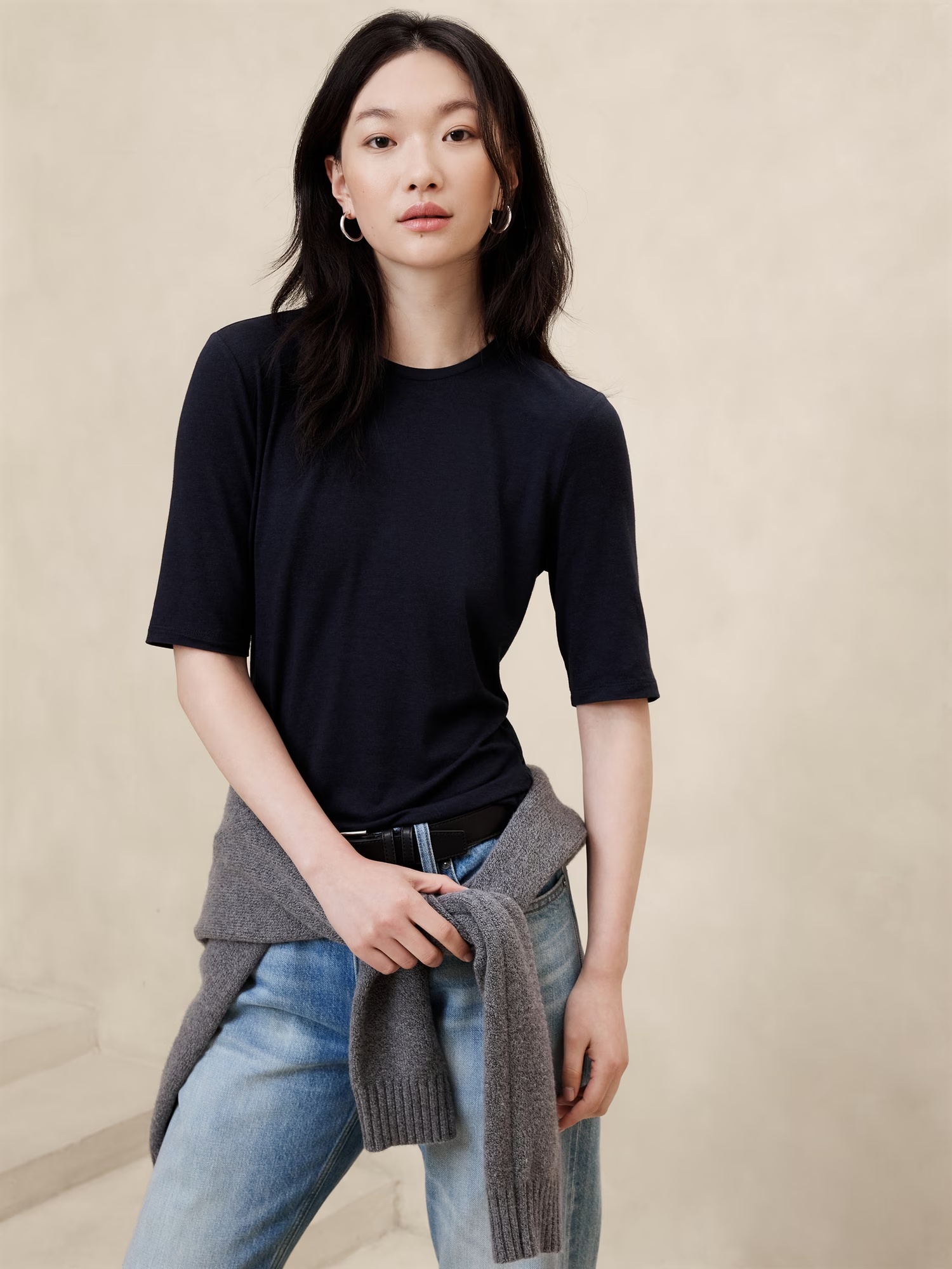 Lightweight Knit Top - Black 3 Lightweight Knit Top - Black
