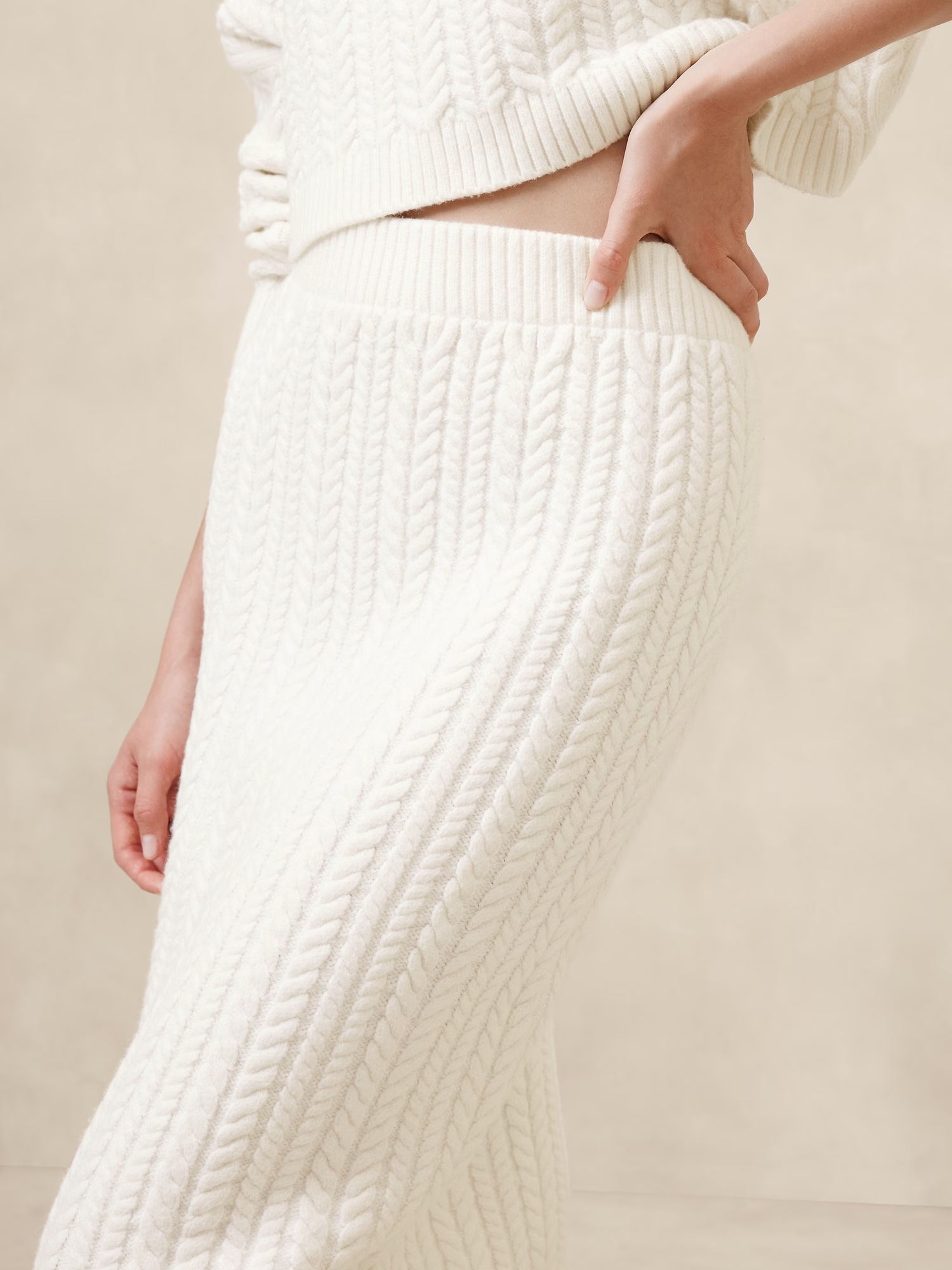 Cable Midi Sweater Skirt - Black 3 Cable Midi Sweater Skirt - Black