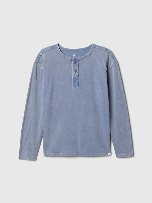 Kids Washed-Jersey Henley T-Shirt