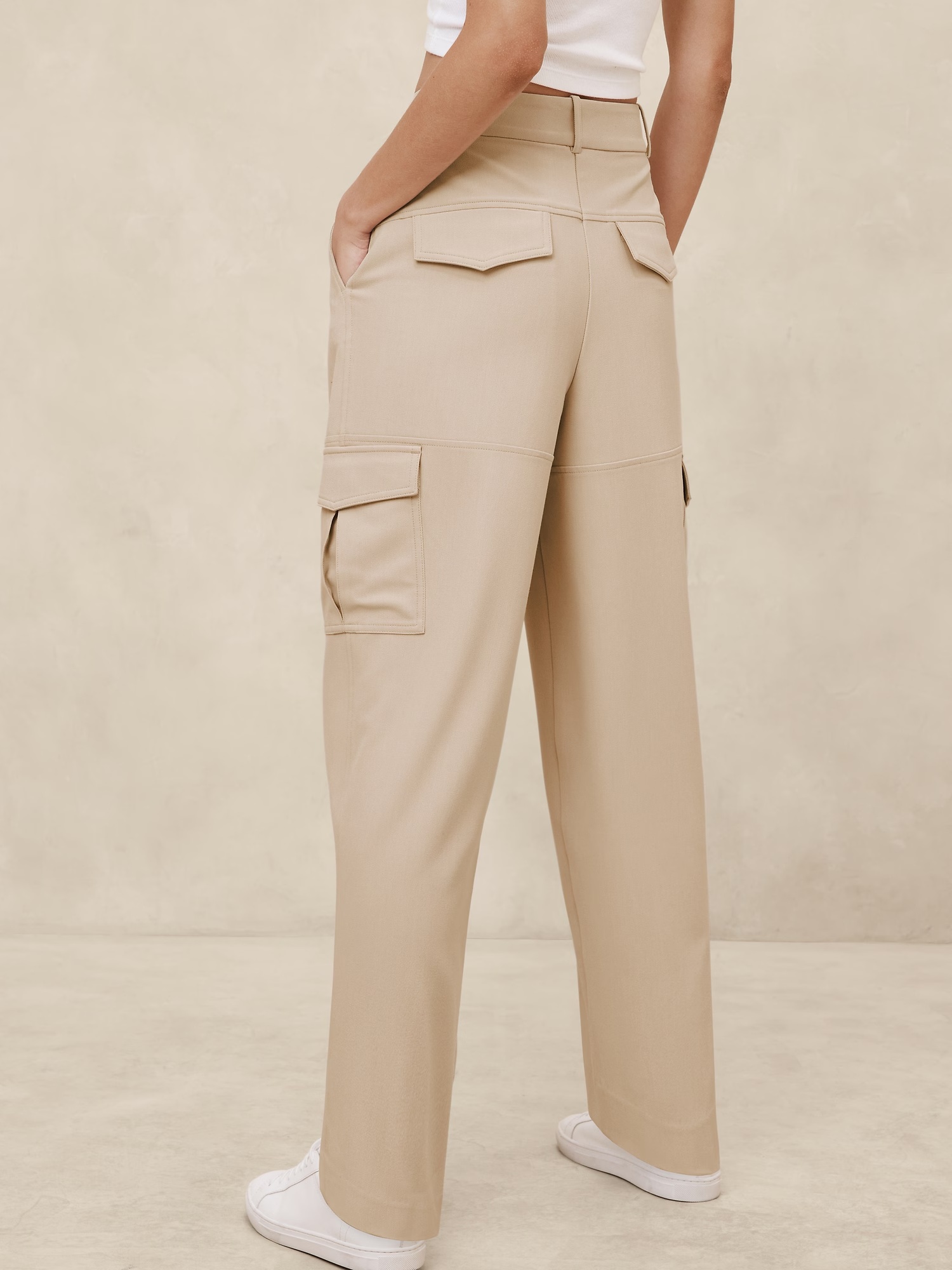 High-Rise Straight Twill Cargo Pant - Preppy Navy 5 High-Rise Straight Twill Cargo Pant - Pewter Gray