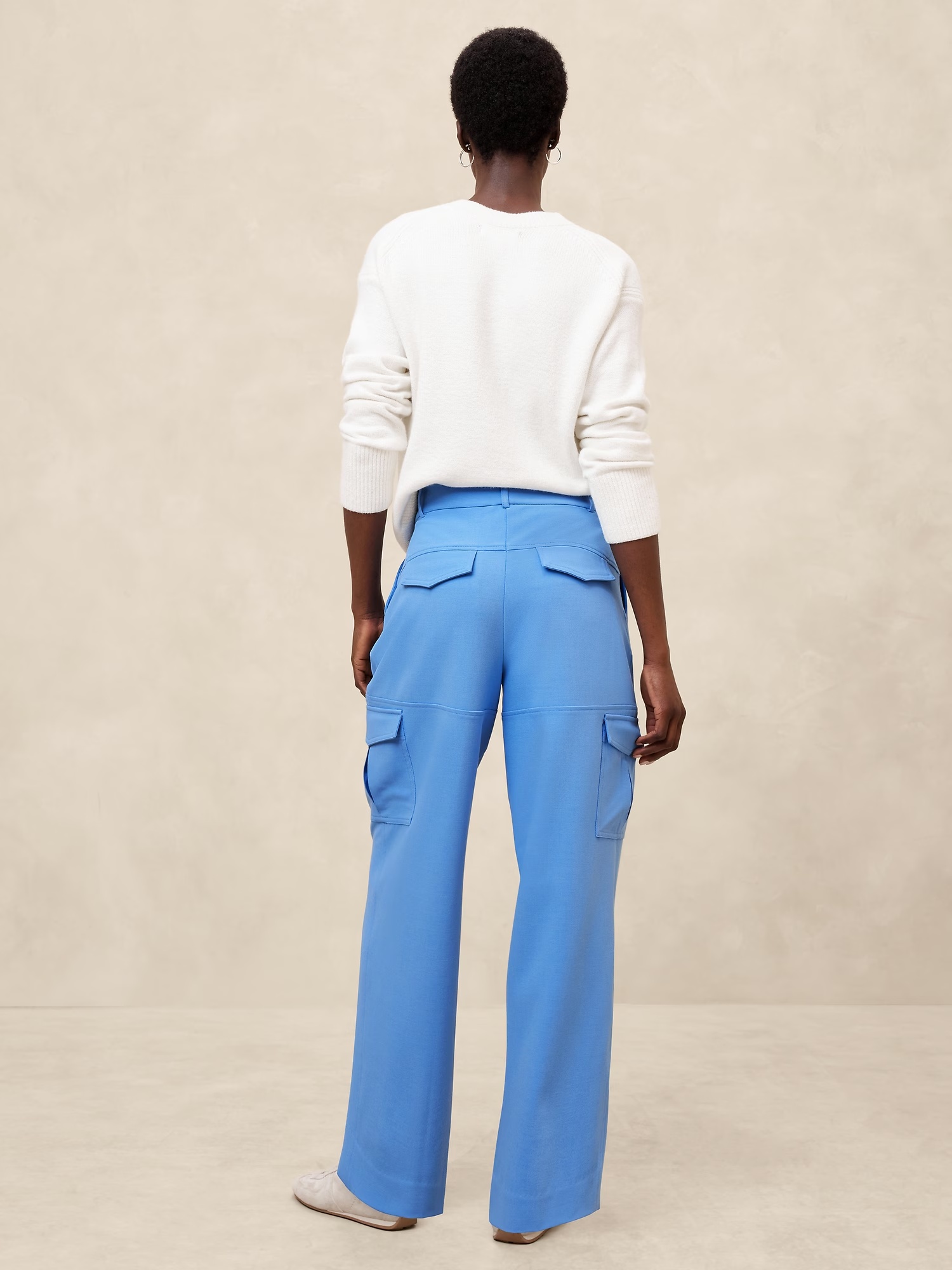 High-Rise Straight Twill Cargo Pant - Preppy Navy 2 High-Rise Straight Twill Cargo Pant - Pewter Gray