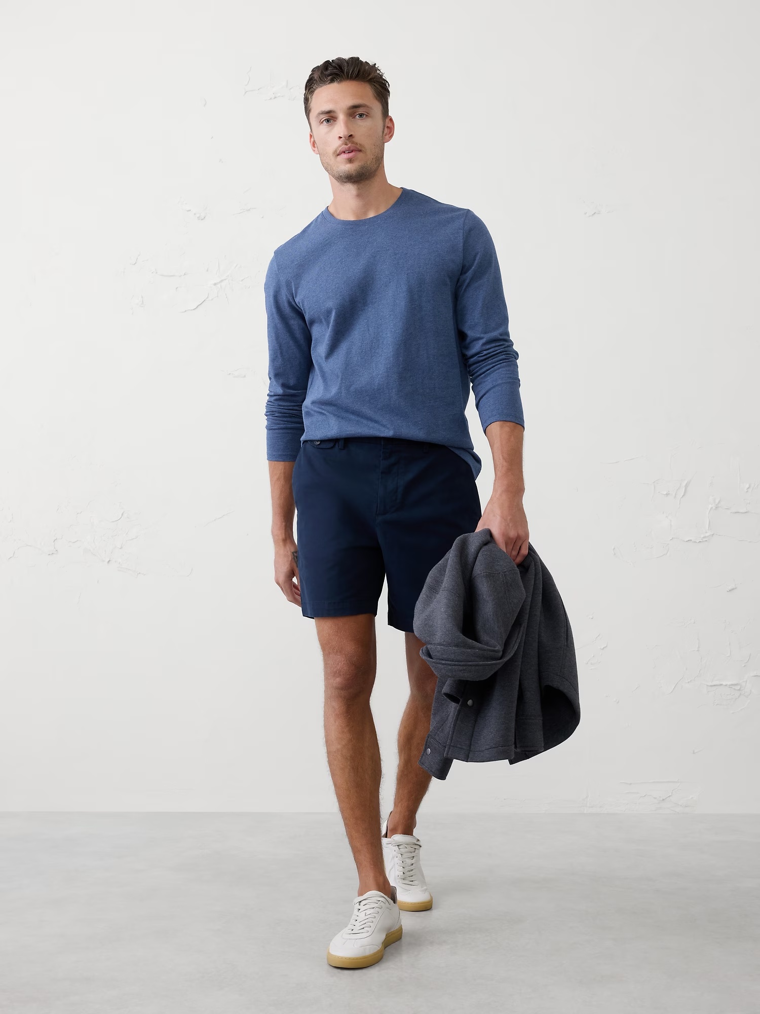Cotton Midweight Shirt - Navy Heather