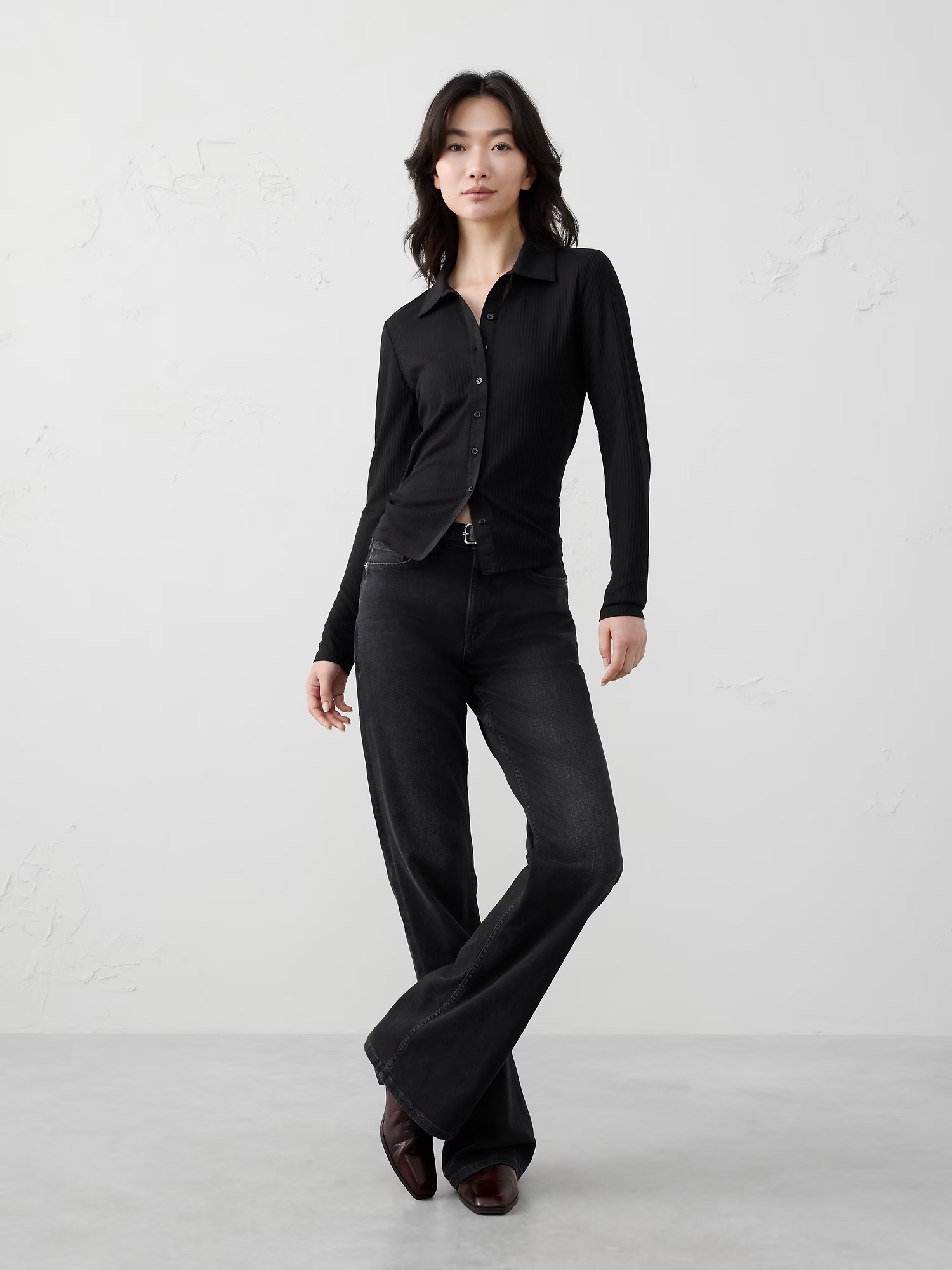 Button-Down Top - Black