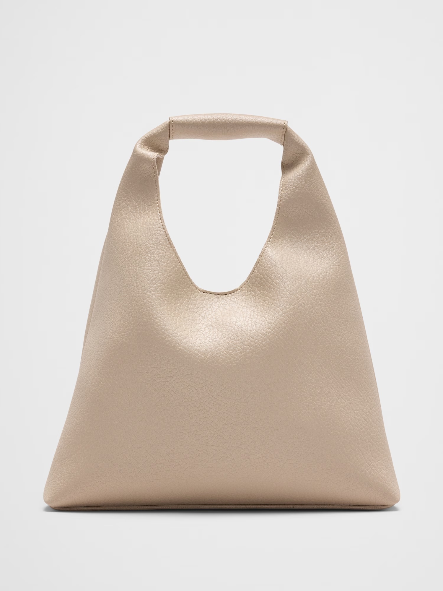 Vegan Leather Mini Slouchy Tote - Bone