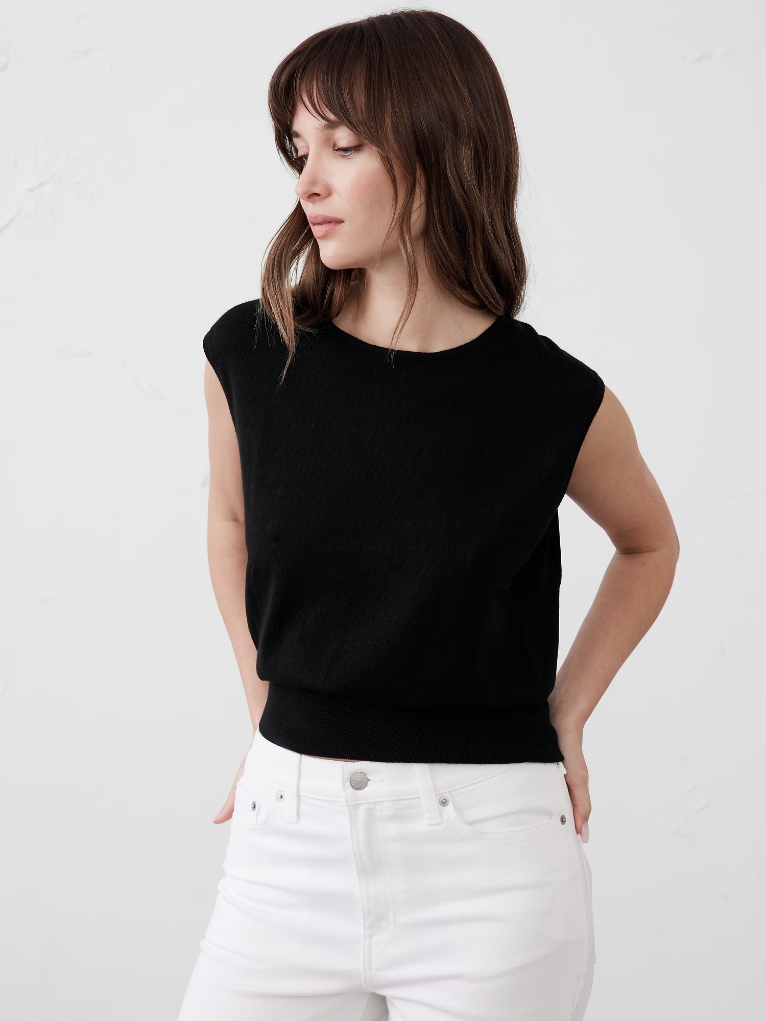 Merino Wool Sweater Shell - Black 3 Merino Wool Sweater Shell - Light Heather Gray