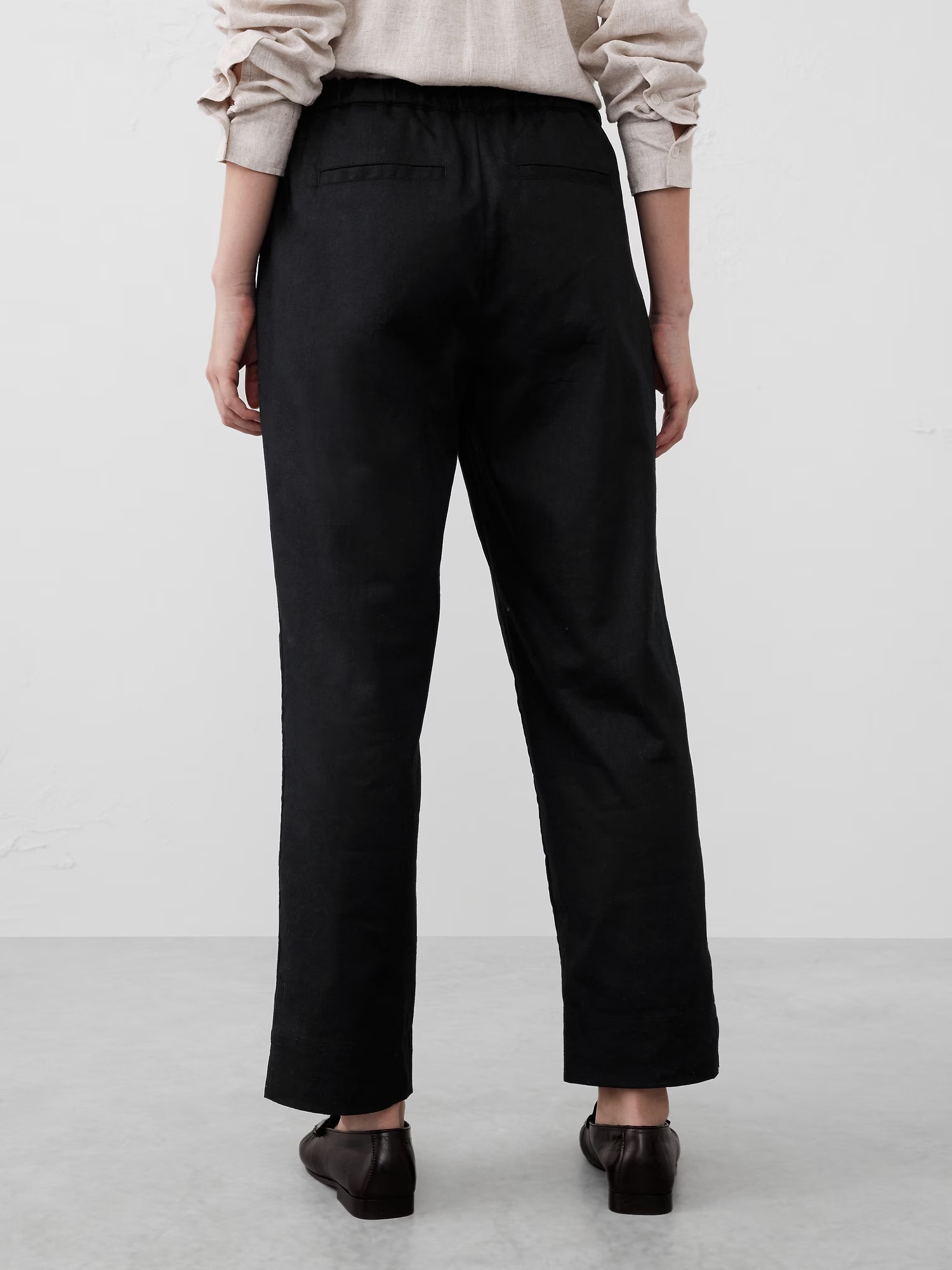 Tapered Linen-Blend Pull-On Pant - Flax 2 Tapered Linen-Blend Pull-On Pant - Navy