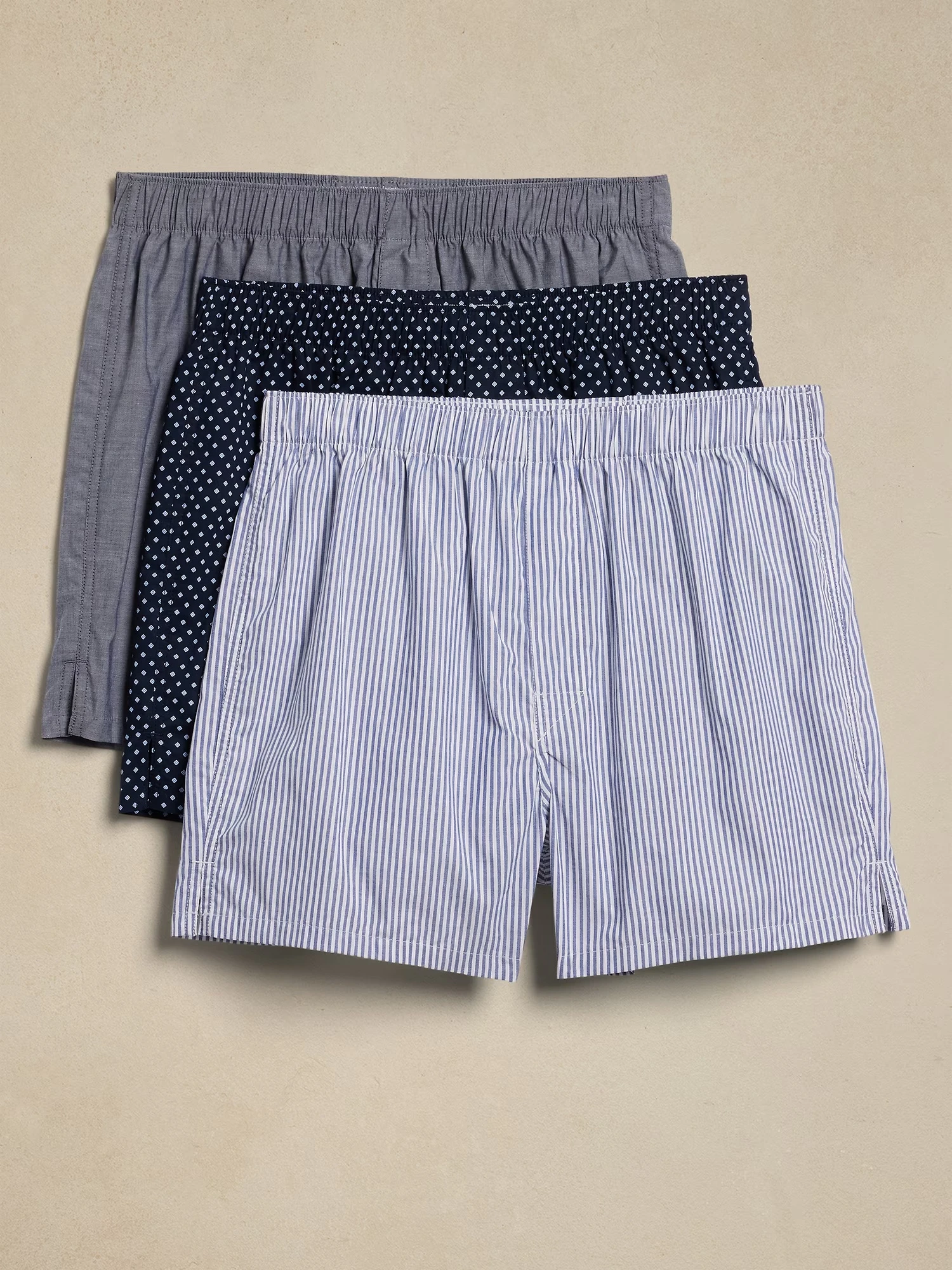 Cotton Boxers (3 Pack) - Preppy Navy