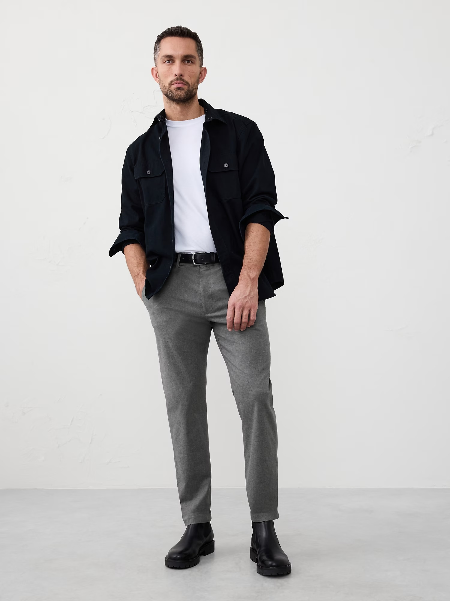 Slim Core Temp Chino - Medium Gray Heather 1 Slim Core Temp Chino - Medium Gray Heather